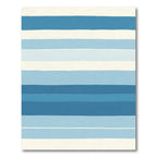 Varying Blue Horizontal Stripe Rug