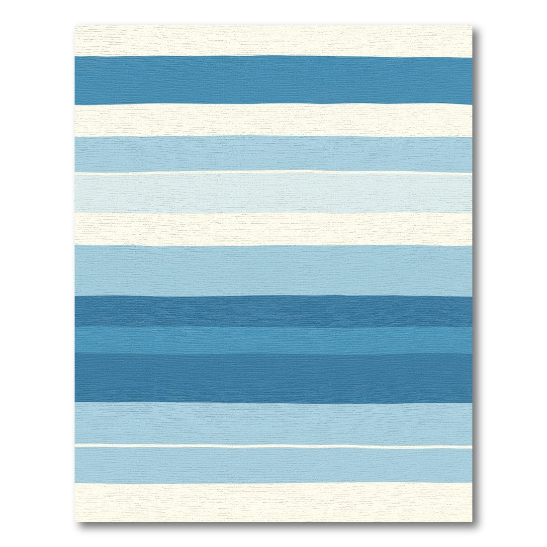 Varying Blue Horizontal Stripe Rug