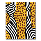 Yellow Brown Spotted Zebra Stripe Rug