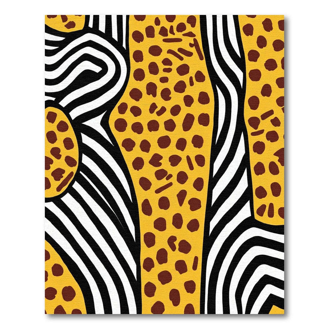 Yellow Brown Spotted Zebra Stripe Rug