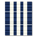 Navy Ivory Wide Stripe Buffalo Rug