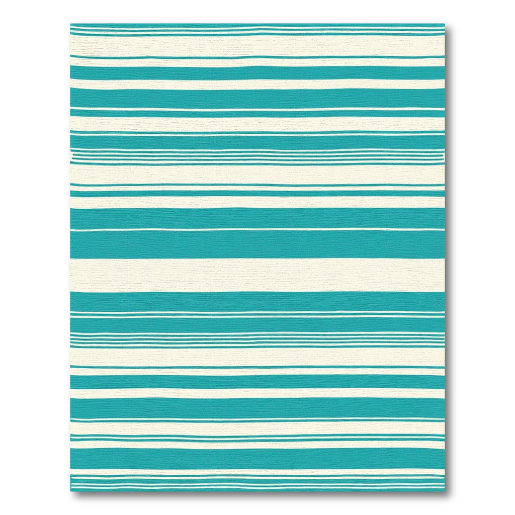 Ocean Teal Cream Stripe Rug