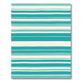 Ocean Teal Cream Stripe Rug