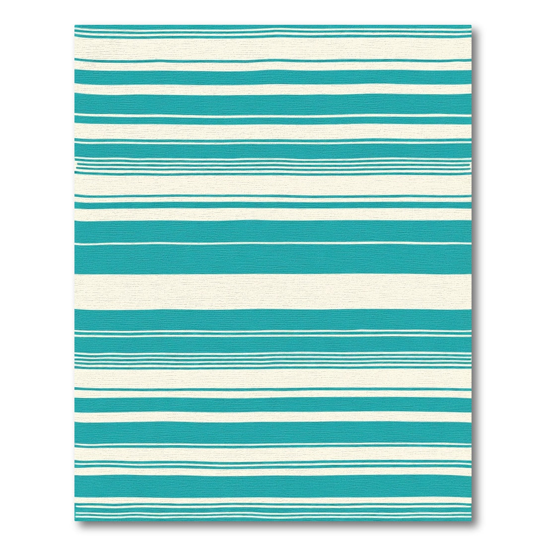 Ocean Teal Cream Stripe Rug