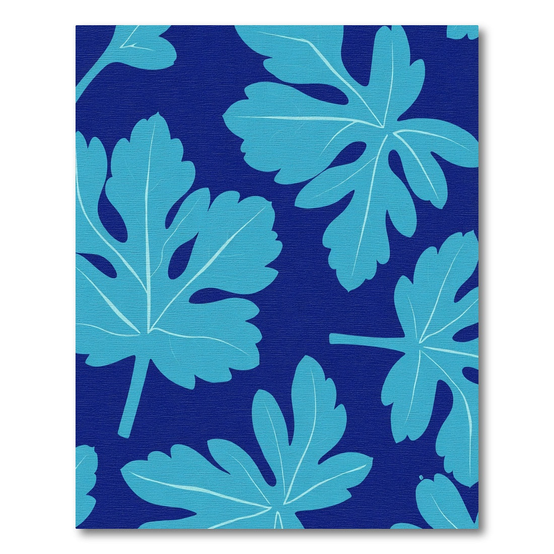 Aqua Leaf Navy Blue Composition Rug