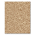 Earthy Tan Abstract Labyrinth Rug