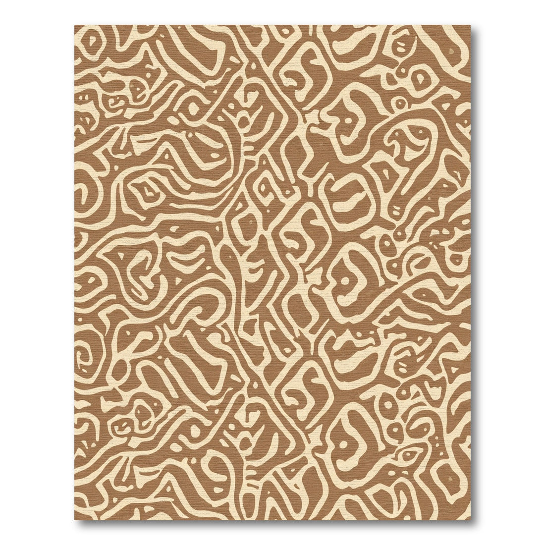 Earthy Tan Abstract Labyrinth Rug