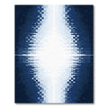 Abstract Blue White Pixel Gradation Rug