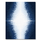 Abstract Blue White Pixel Gradation Rug