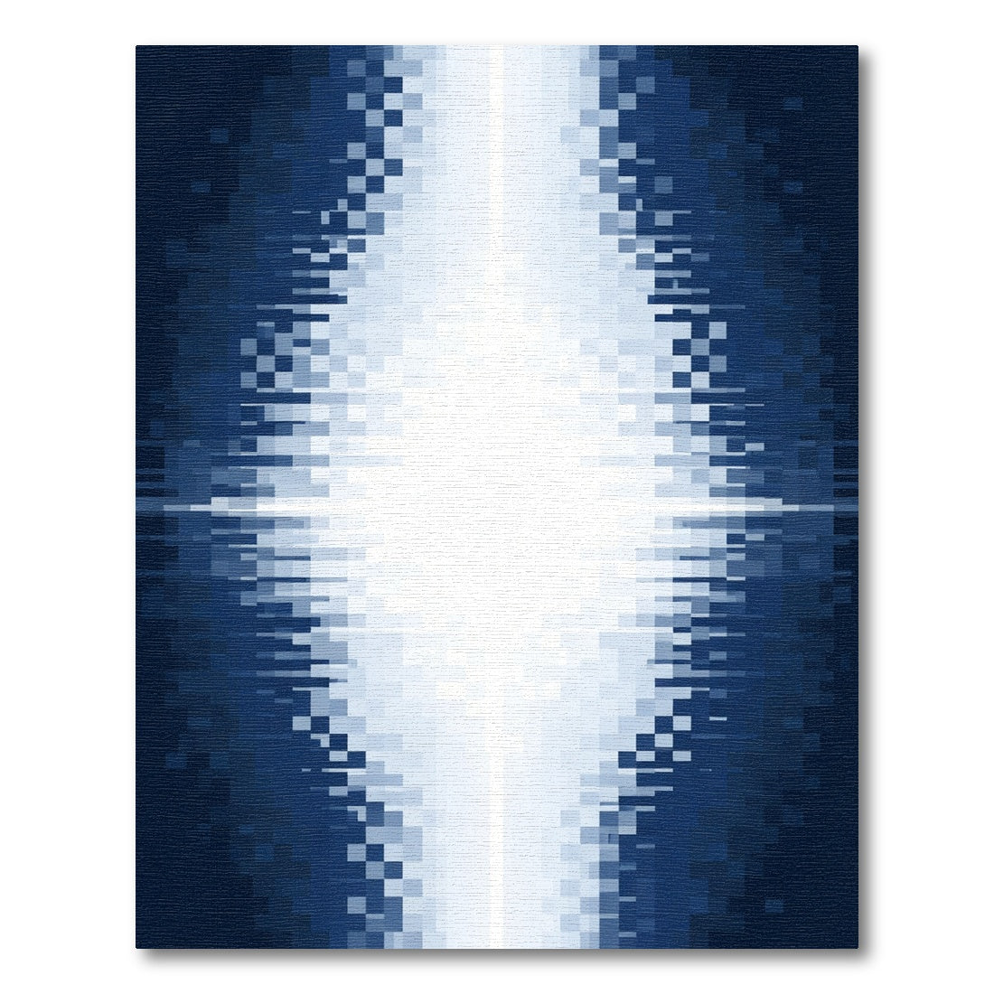 Abstract Blue White Pixel Gradation Rug