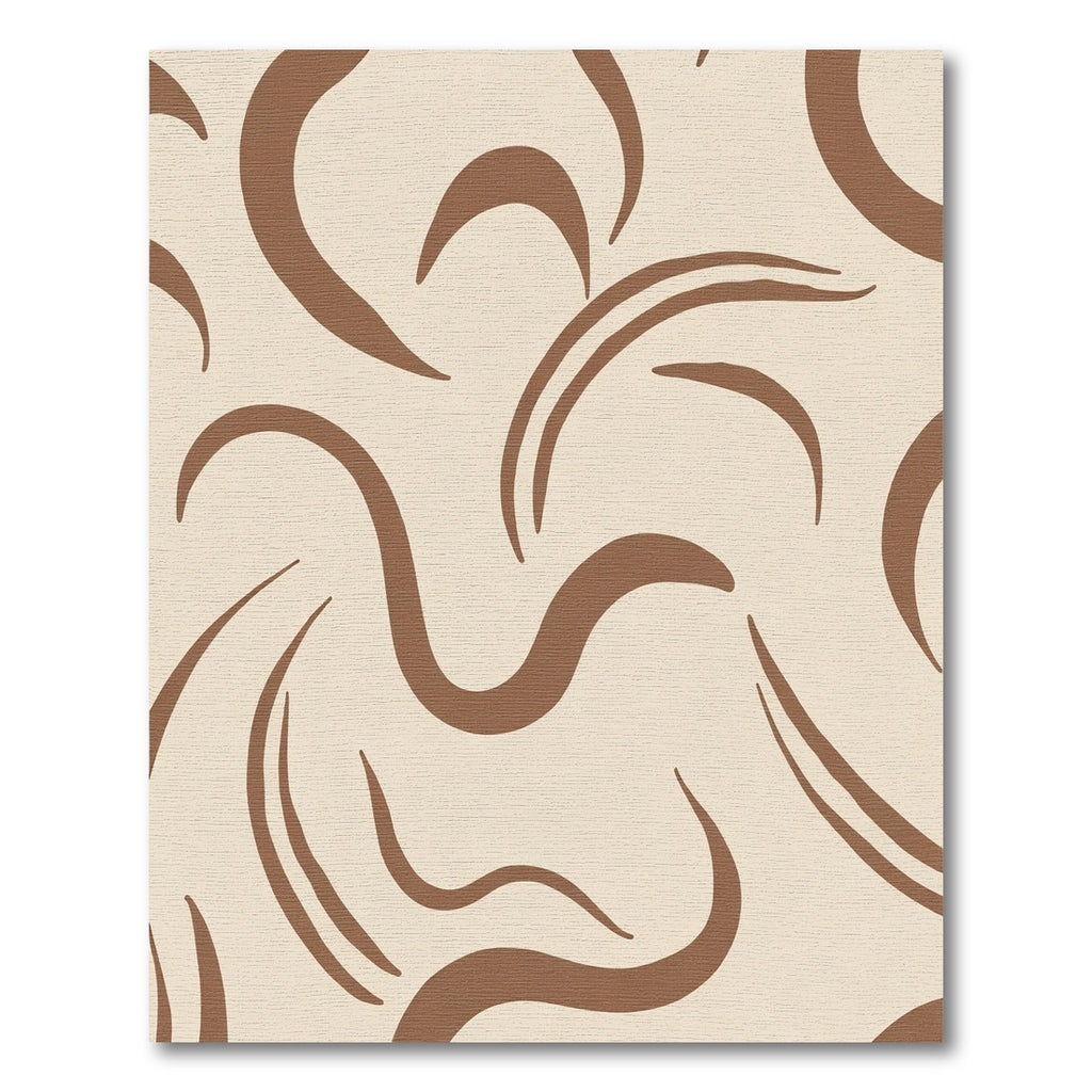 Warm Tan Abstract Swirl Line Rug