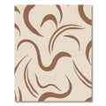 Warm Tan Abstract Swirl Line Rug