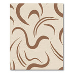 Warm Tan Abstract Swirl Line Rug
