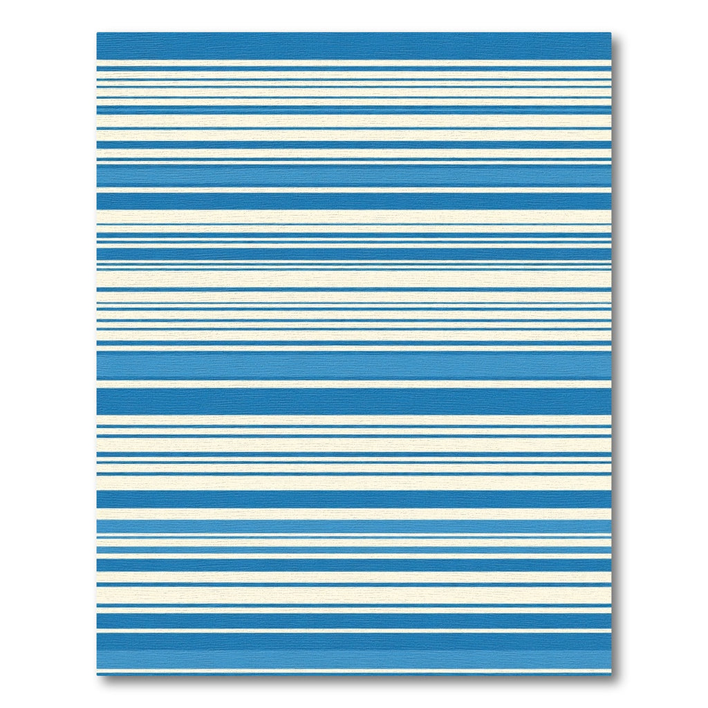 Bold Blue And Cream Stripe Rug