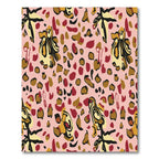 Whimsical Pink Cheetah Bird Collage Rug