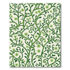 Verdant Green Floral Vine Swirl Rug