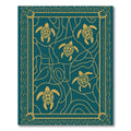 Golden Turtles Teal Wave Rug