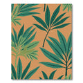 Deep Green Frond Tropical Print Rug