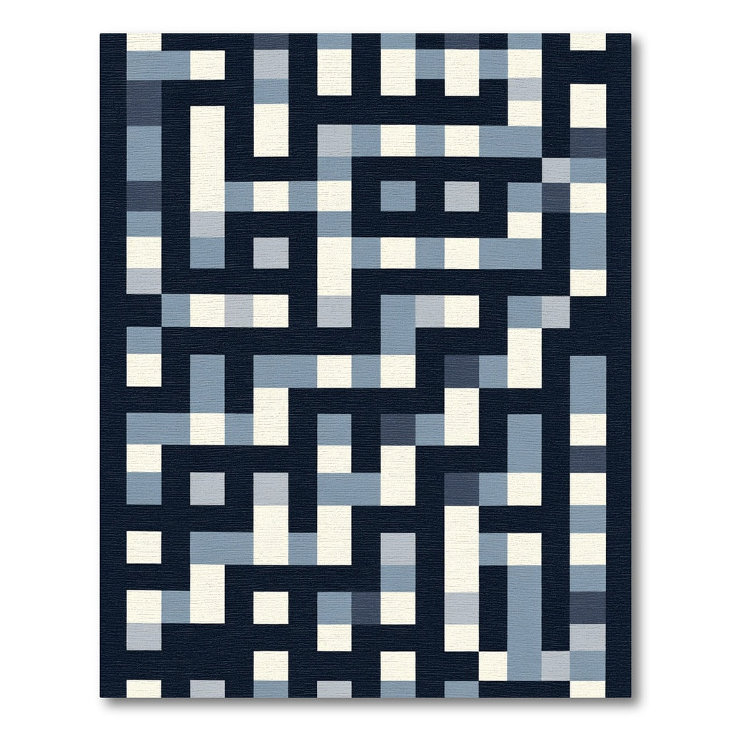 Navigational Maze Slate Blue Rug