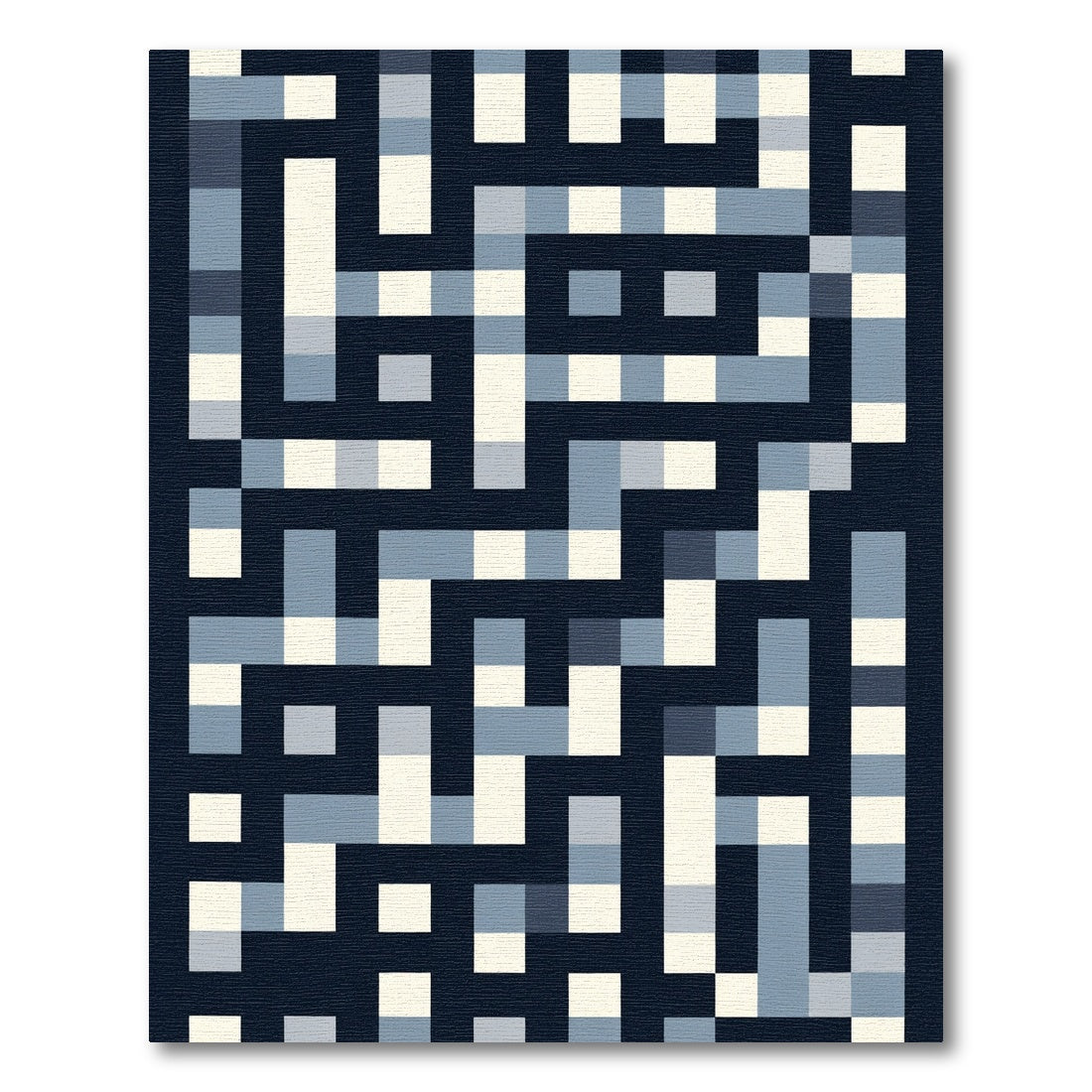 Navigational Maze Slate Blue Rug