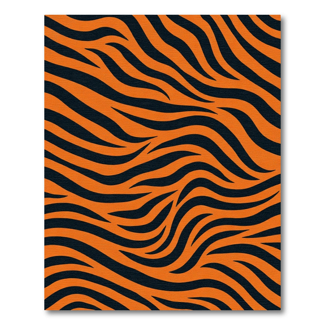 Vibrant Orange Black Tiger Stripes Rug