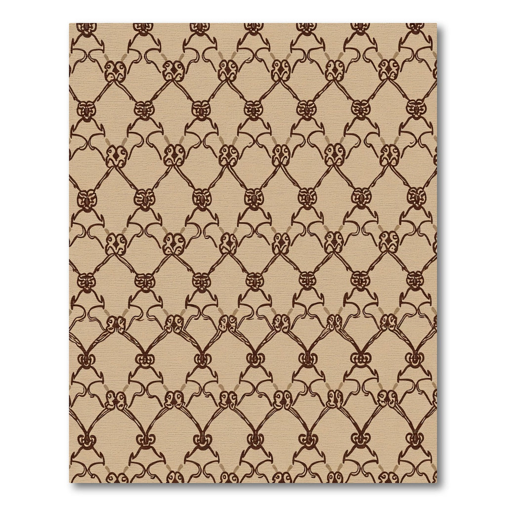 Brown Lattice Swirl Connection Rug