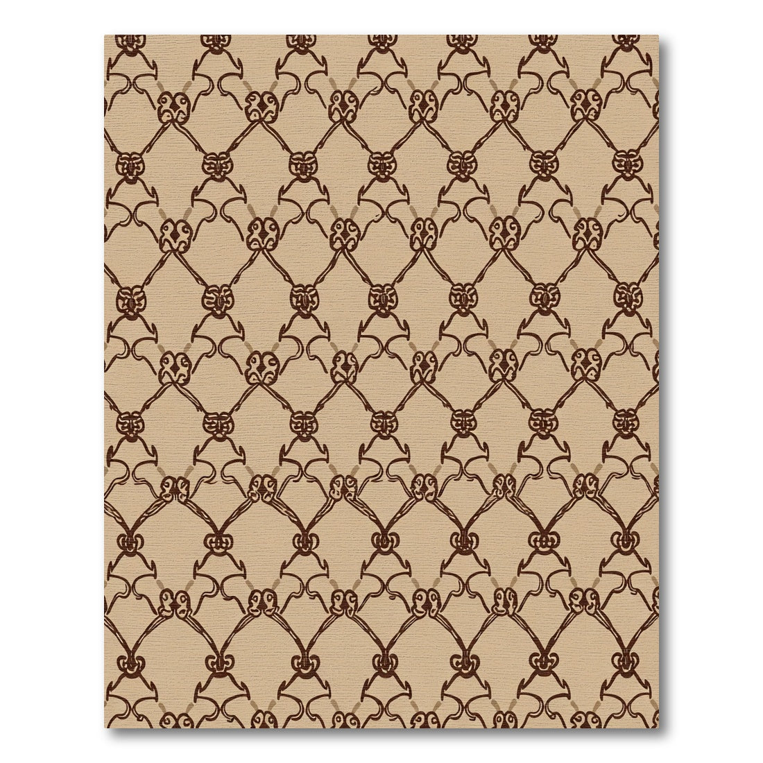Brown Lattice Swirl Connection Rug