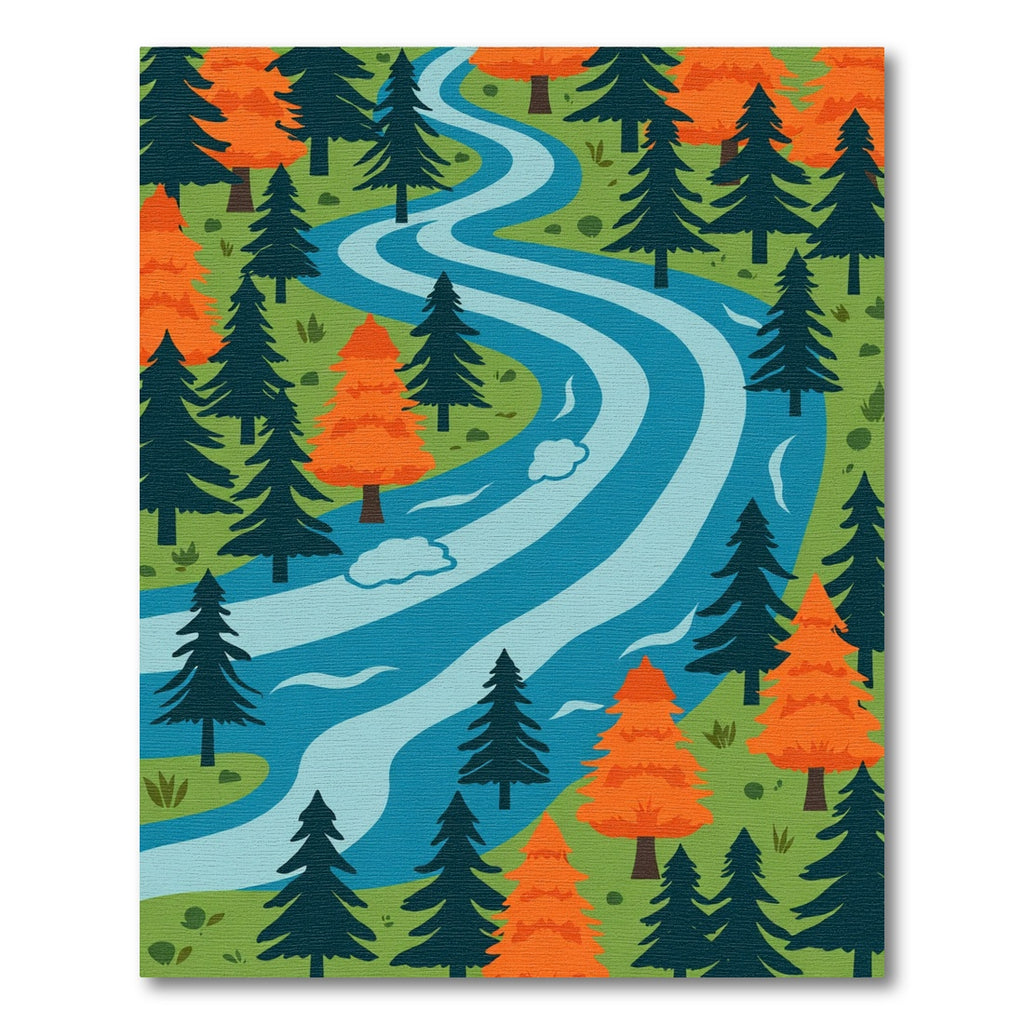 Autumn Forest River Trees Rug