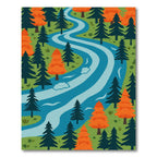 Autumn Forest River Trees Rug