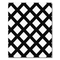 Black White Intersecting Diamond Grid Rug