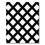 Black White Intersecting Diamond Grid Rug