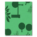 Dark Green Abstract Tree Silhouette Rug