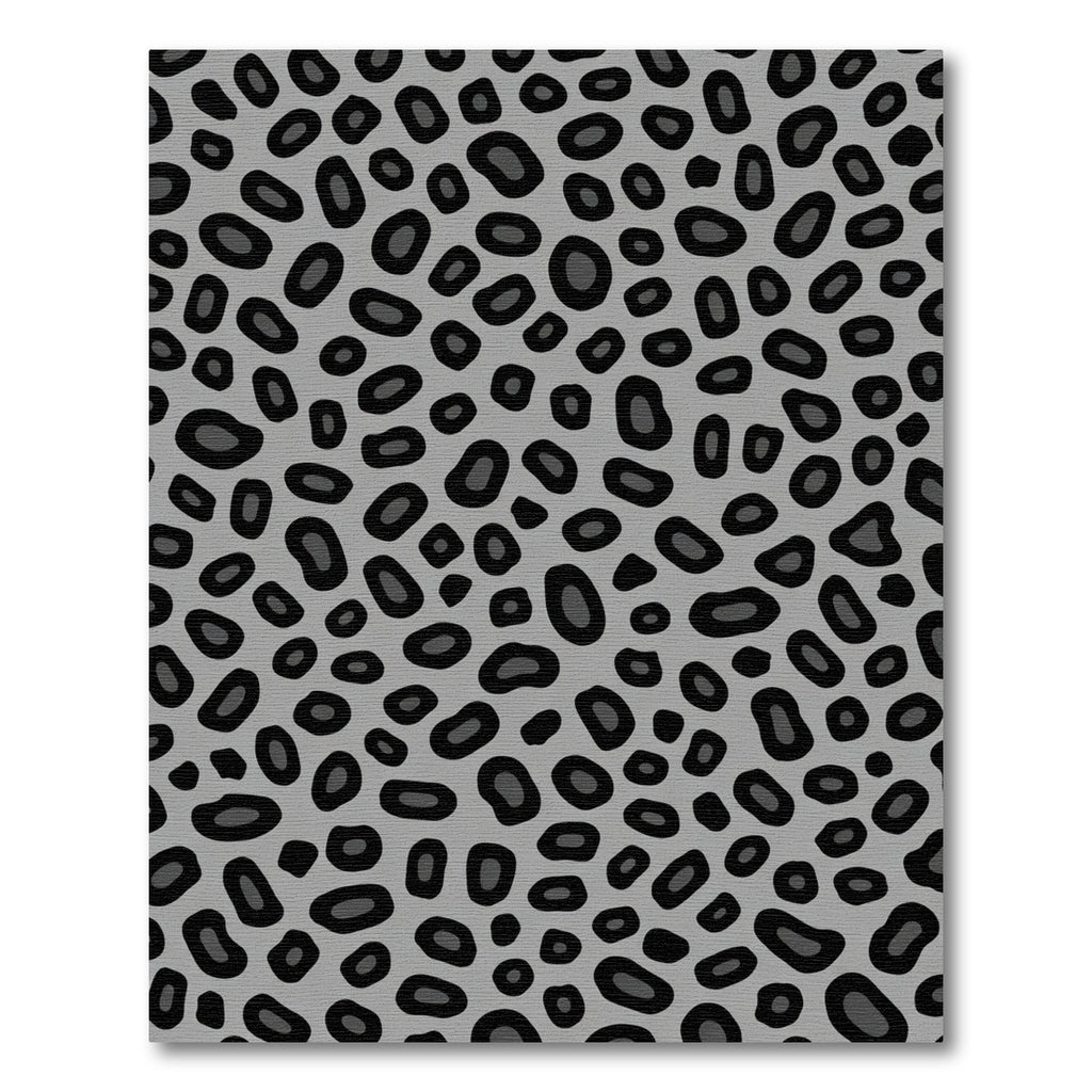 Chic Gray Black Spotted Animal Print Rug