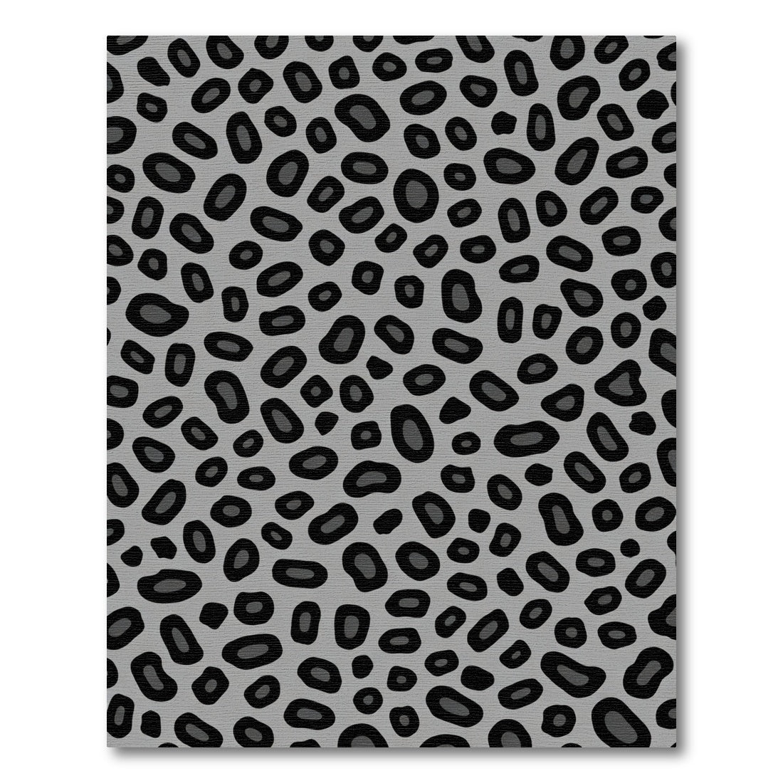 Chic Gray Black Spotted Animal Print Rug