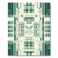 Teal Geometric Stripe Symmetry Rug