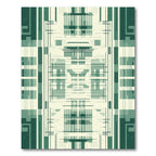 Teal Geometric Stripe Symmetry Rug