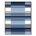 Modern Navy Blue Geometric Stripes Rug