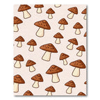 Brown Mushroom Whimsical Pattern Rug
