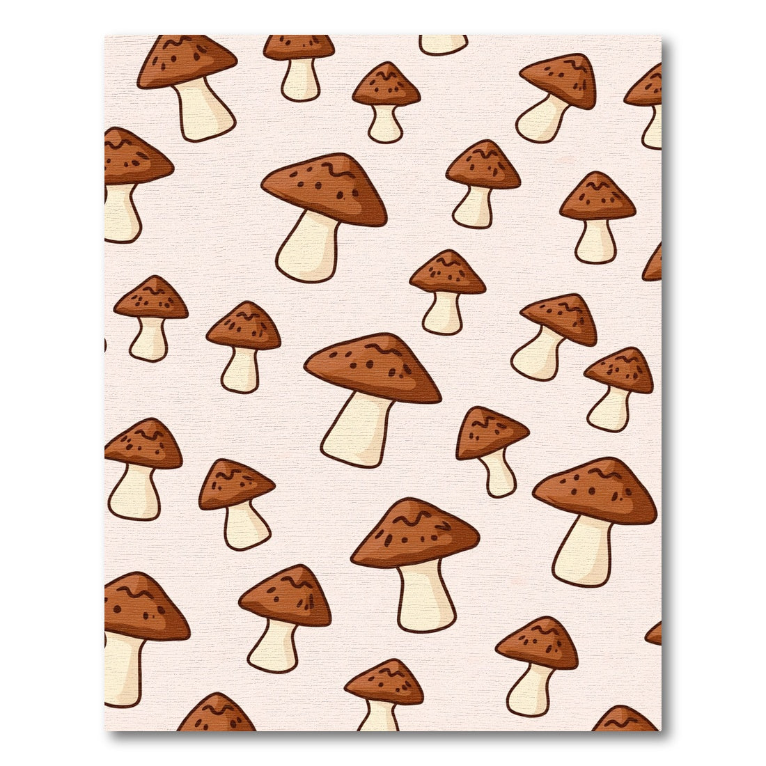 Brown Mushroom Whimsical Pattern Rug