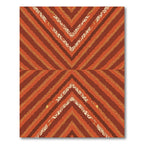 Terracotta Chevron With Intricate Golden Bands Rug