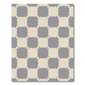 Gray Cream Interlocking Squares Rug