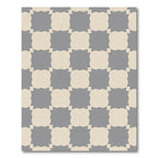 Gray Cream Interlocking Squares Rug