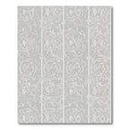 Subtle Gray Ornate Floral Panels Rug