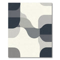 Modern Gray Abstract Stripe Wave Rug