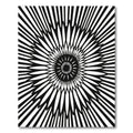 Black White Radial Blossom Rug