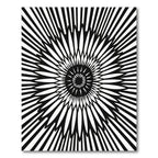 Black White Radial Blossom Rug