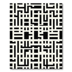 Black White Geometric Labyrinth Rug