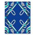Royal Blue Abstract Diamond Foliage Rug