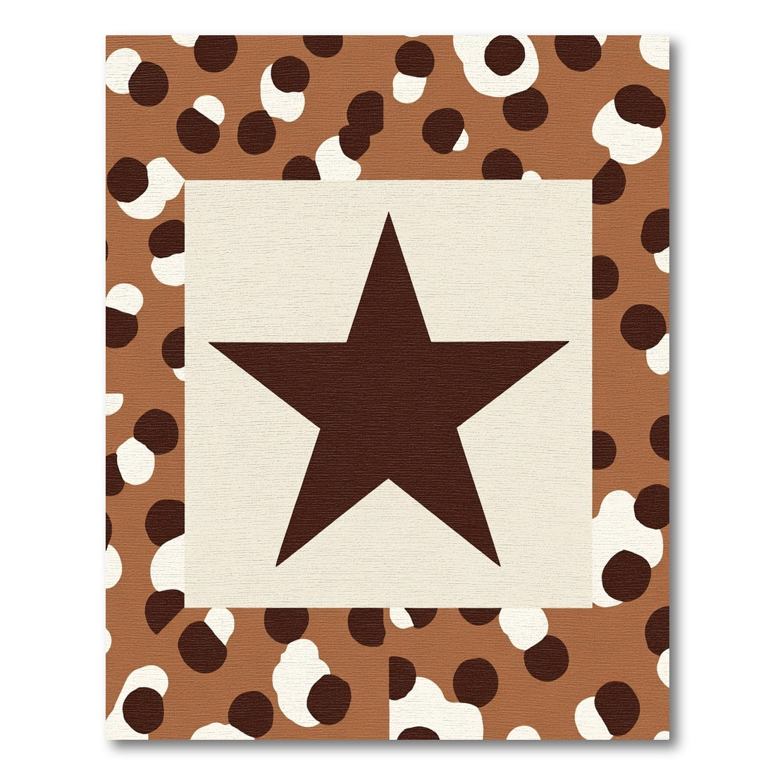 Brown White Star Spotted Accent Rug