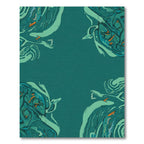 Deep Teal Flowing Abstract Forms Rug